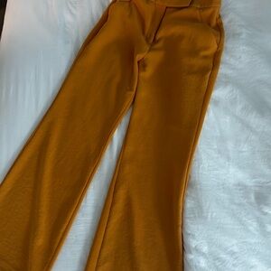 Express Ochre Wide-Leg Trousers